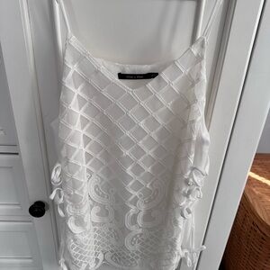 Doe & Rae White Textured Mini Dress